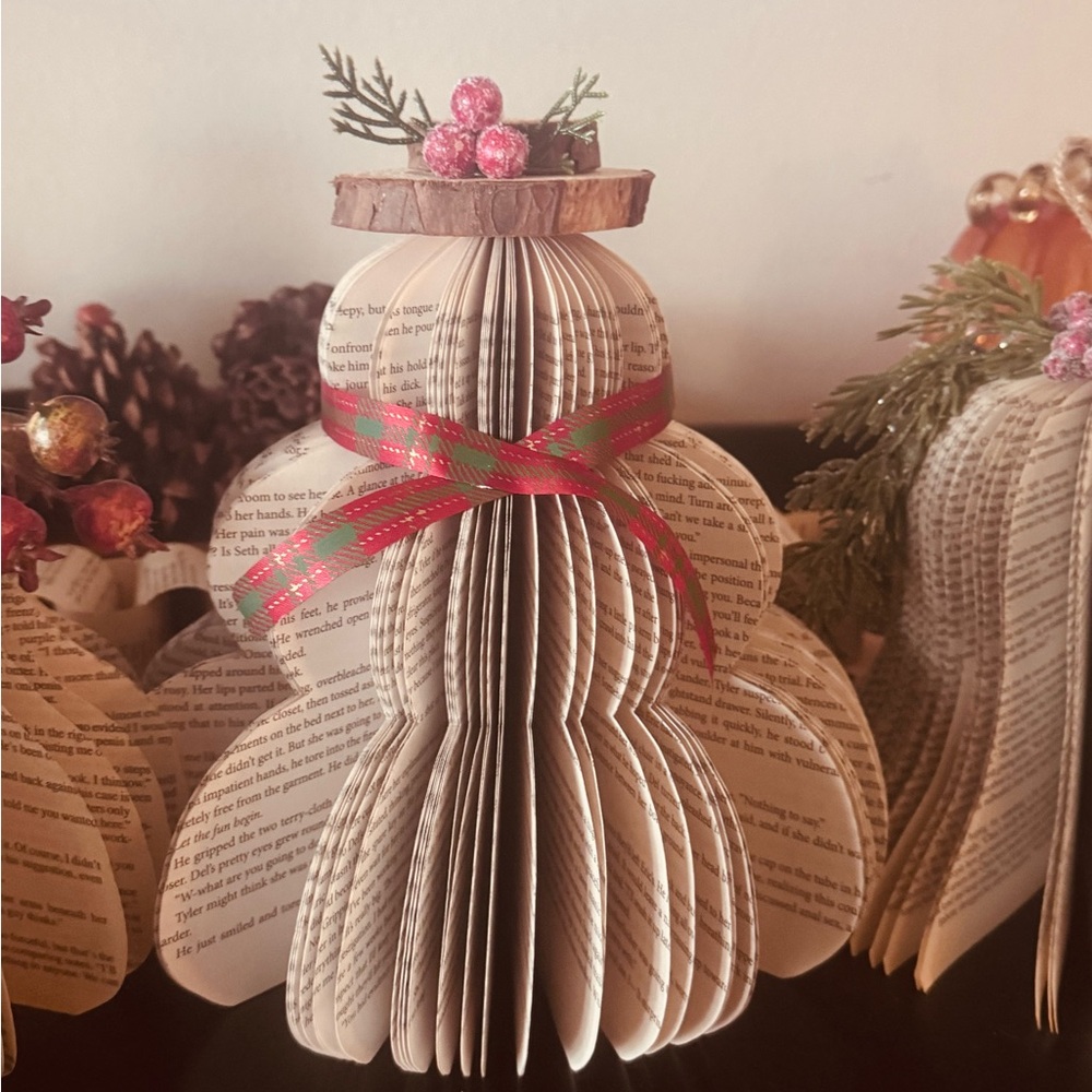 Charming Holiday Paper Angel with Red and Green Ribbon